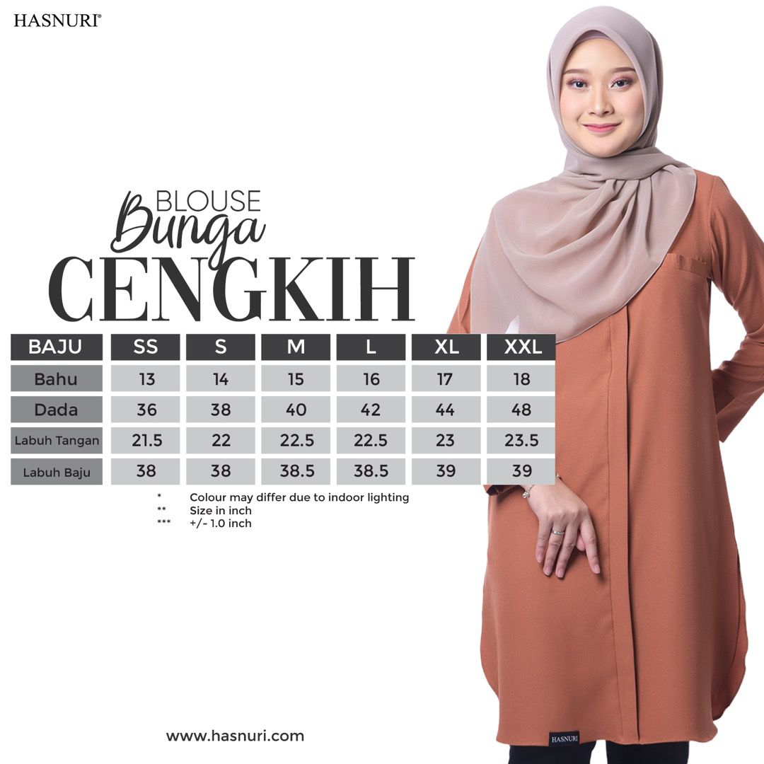 Blouse Bunga Cengkih - Nude Peach