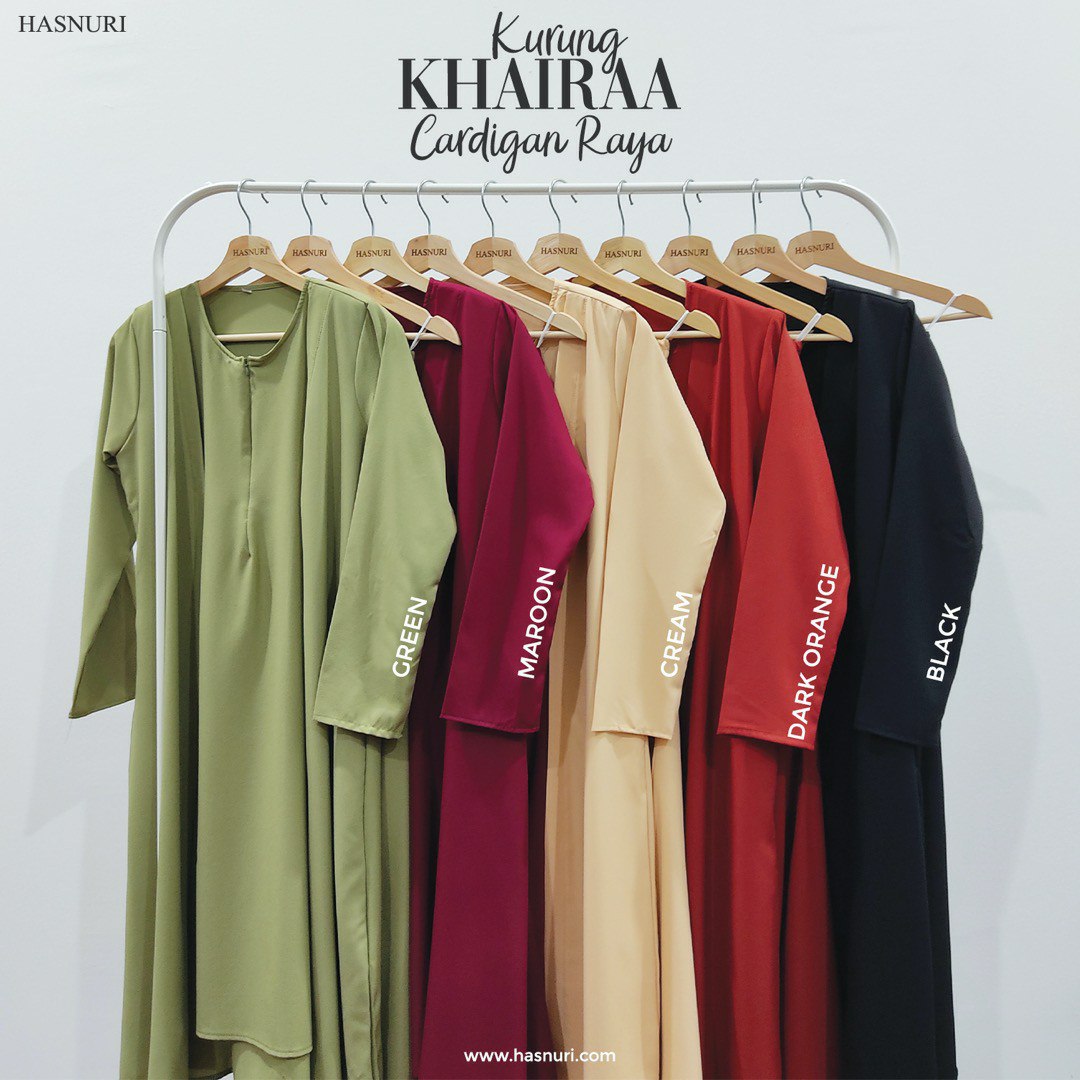 Kurung Khairaa Cardigan - Dark Orange