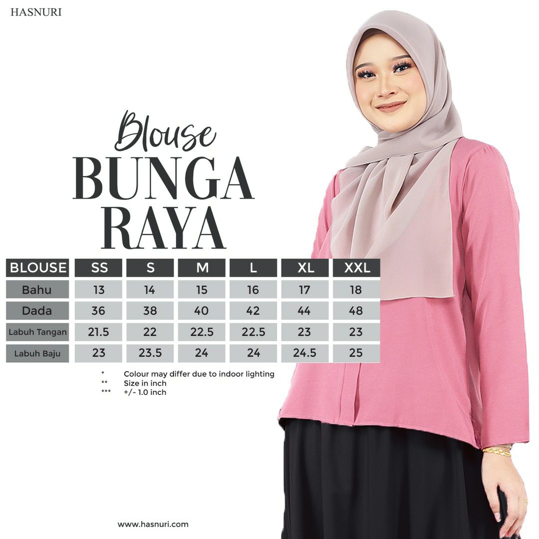 Blouse Bunga Raya - Red