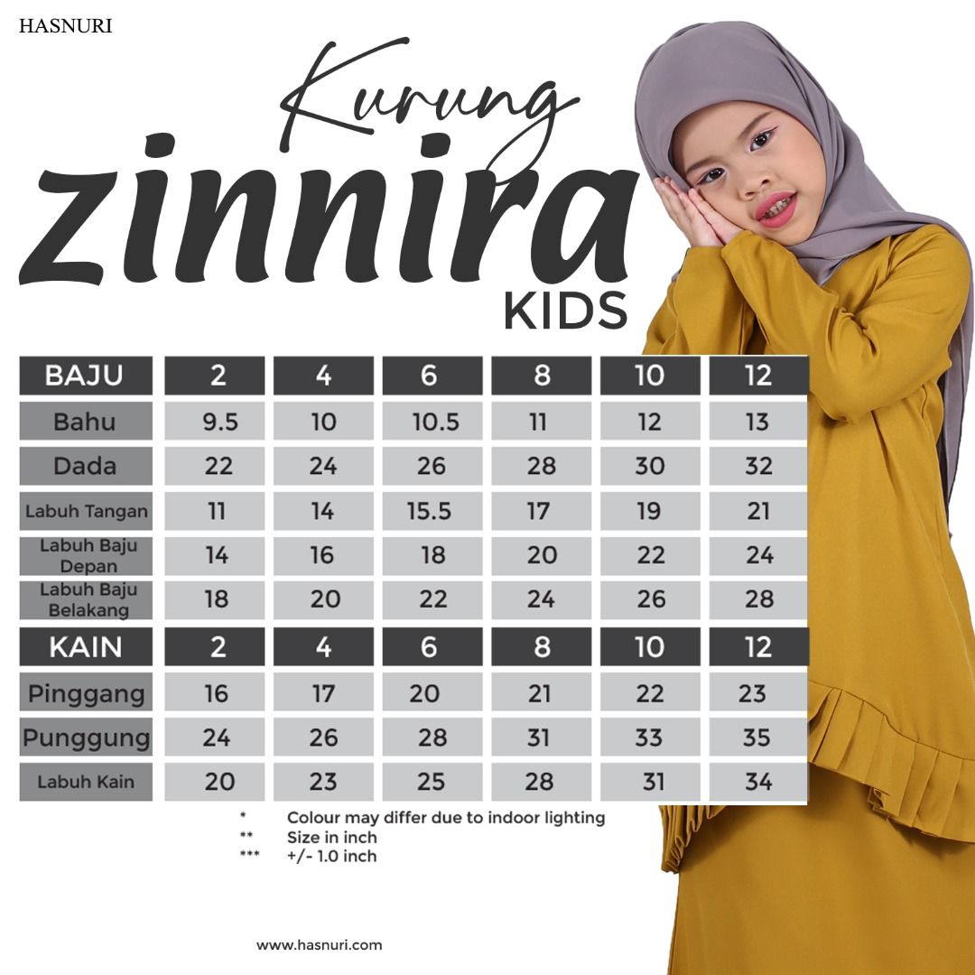 Kurung Zinnira Kids - Sand Brown