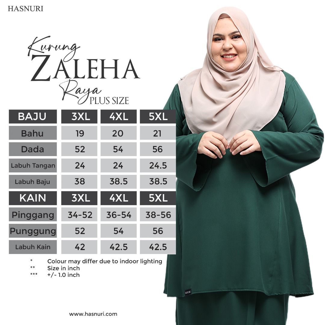 Kurung Zaleha Plus Size - Grey
