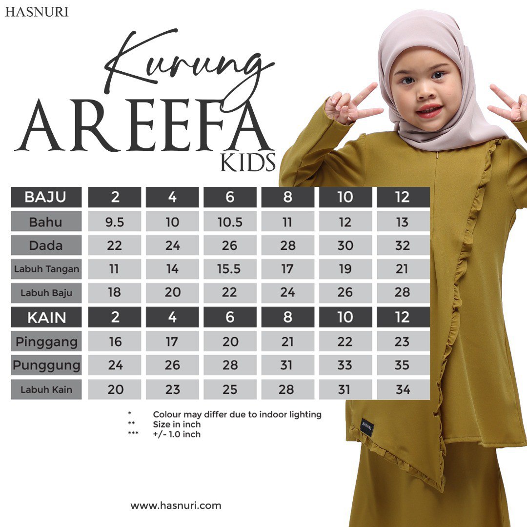 Kurung Areefa Kids - Peacock Green