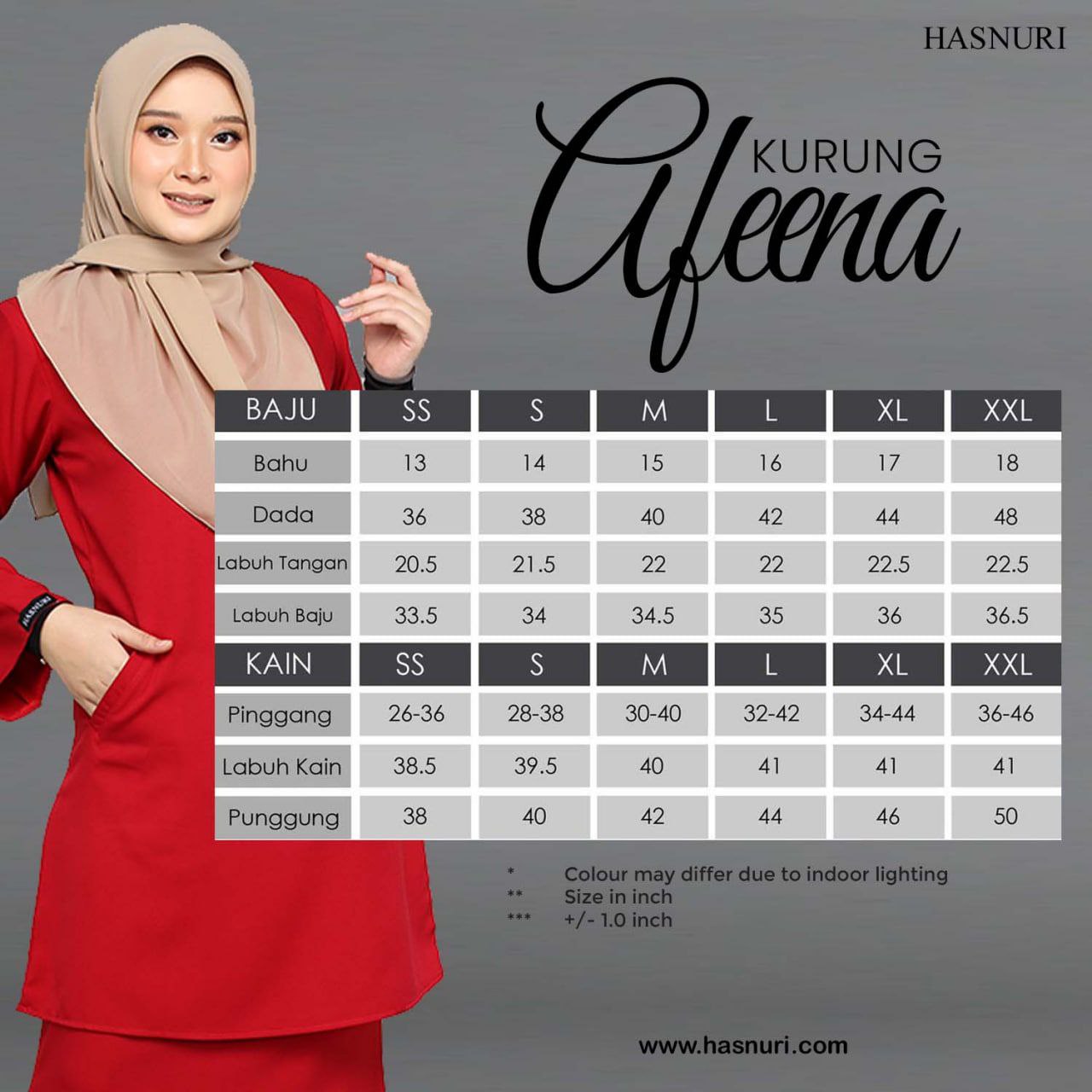 Kurung Afeena - Orange