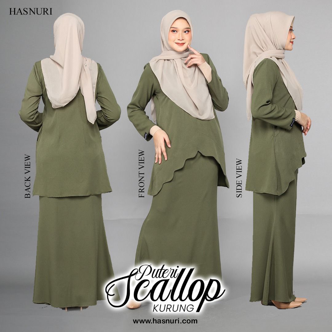 Kurung Puteri Scallop - Dark Choc