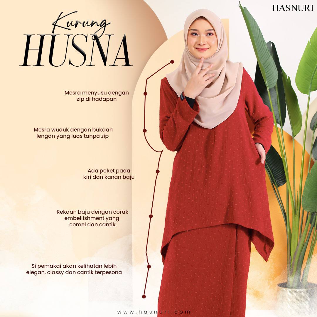 Kurung Husna - Tangerin Orange