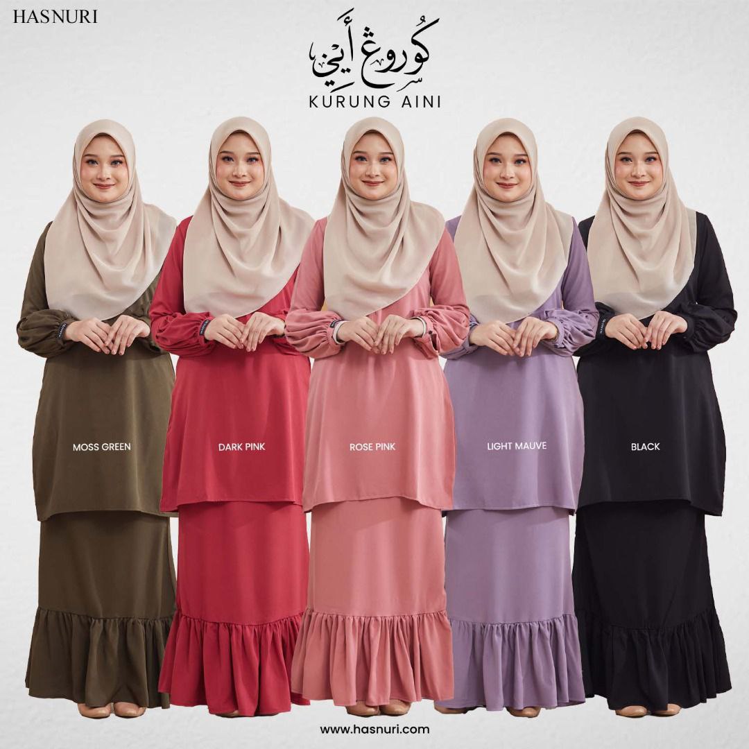 Kurung Aini - Moss Green