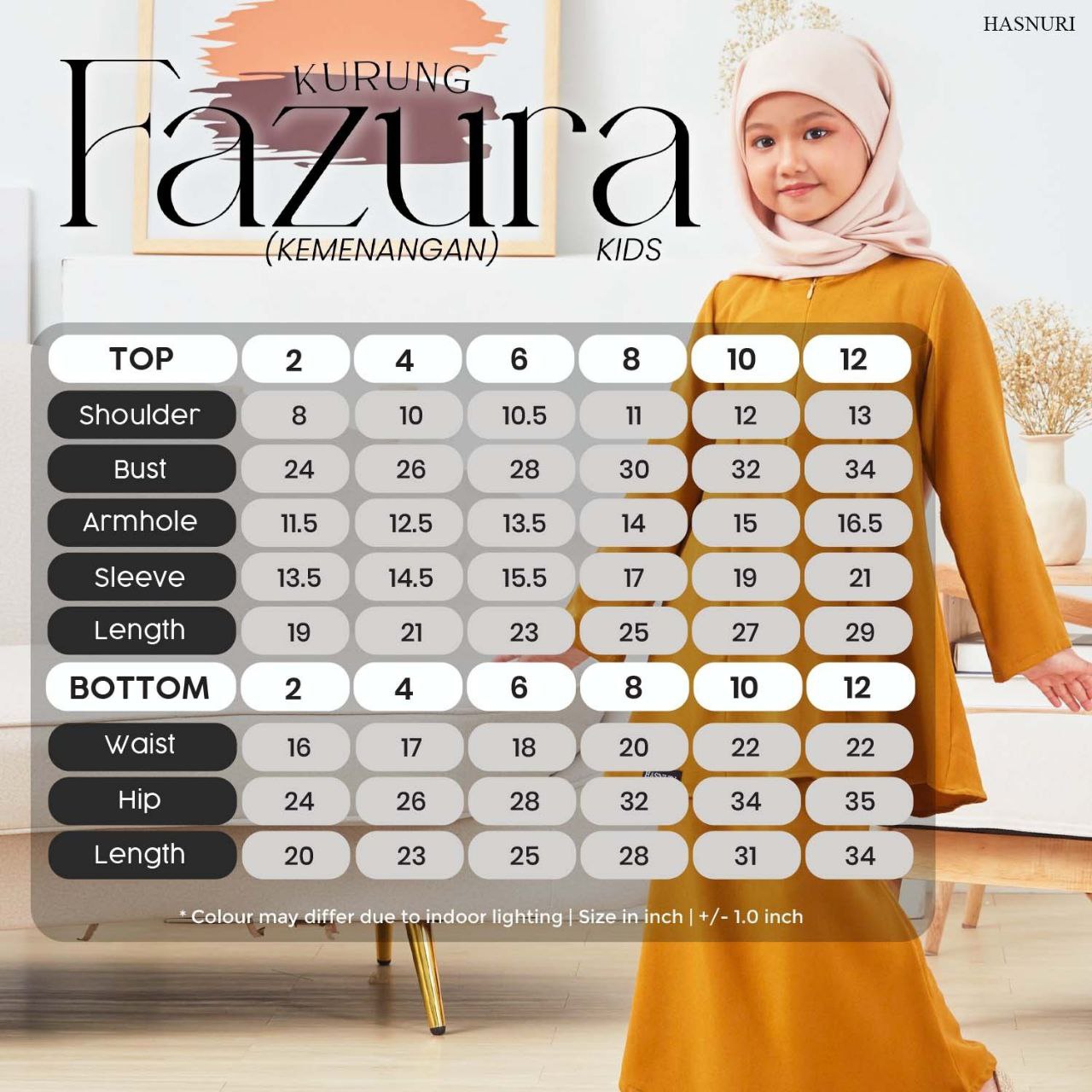 Kurung Fazura Kids - Dusty Pink