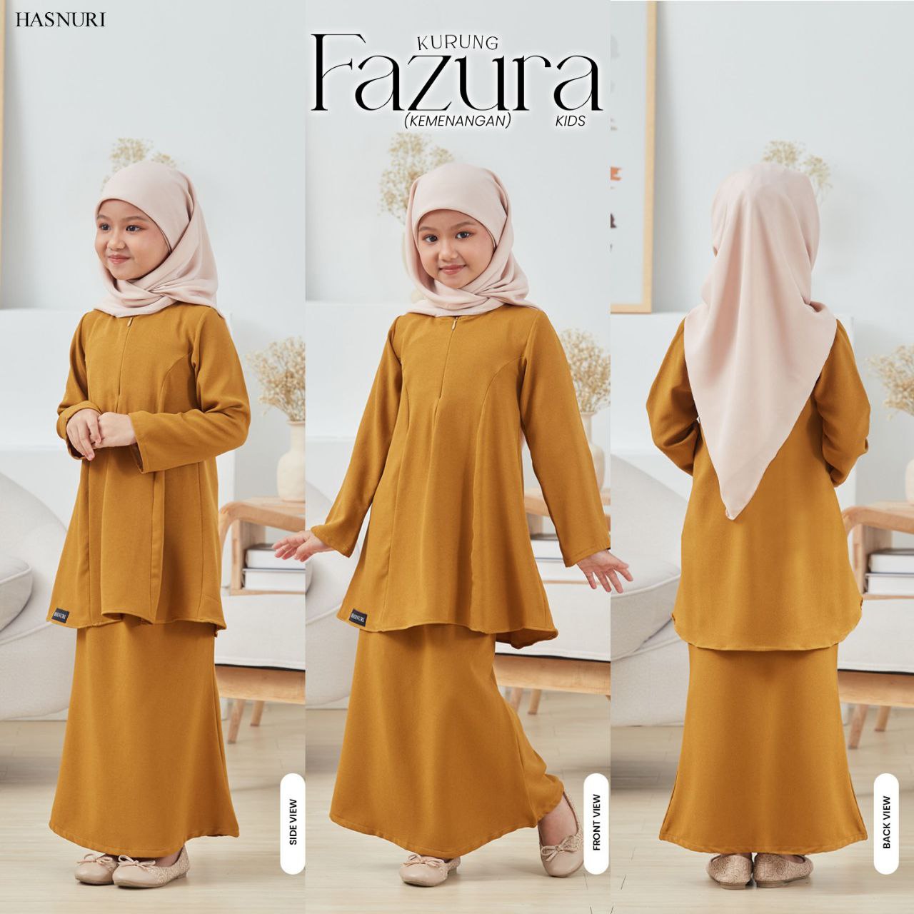 Kurung Fazura Kids - Dusty Pink