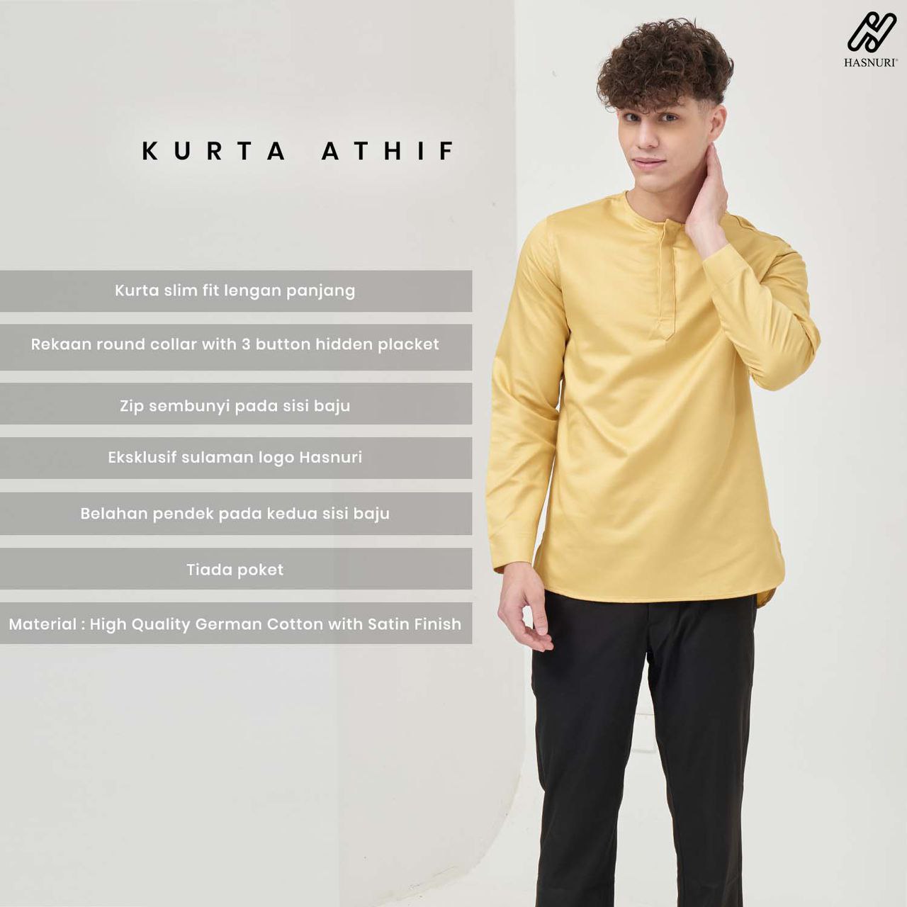 Baju Melayu Kashaf - Butter Yellow