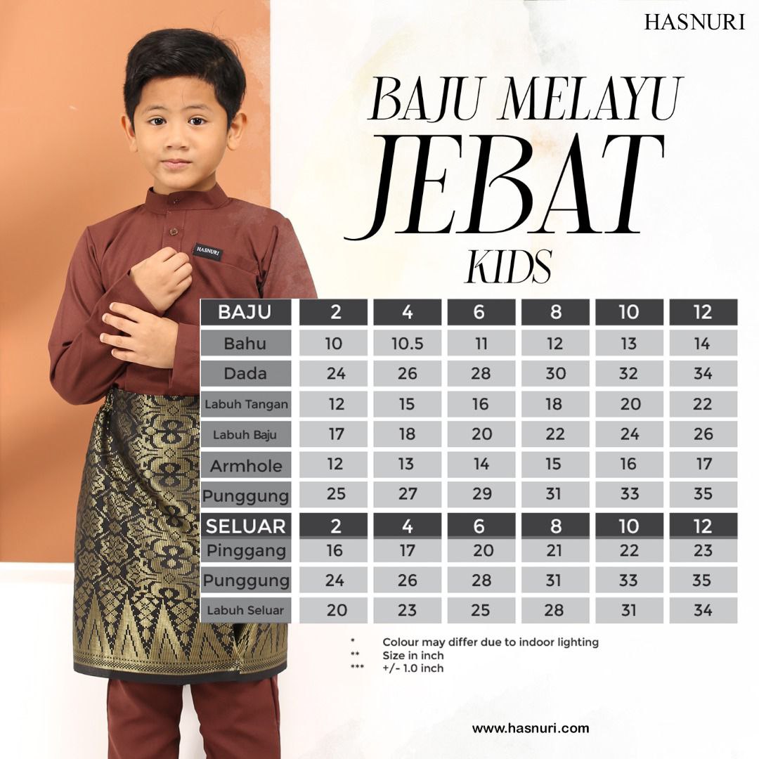 Baju Melayu Jebat Kids - Dark Choc