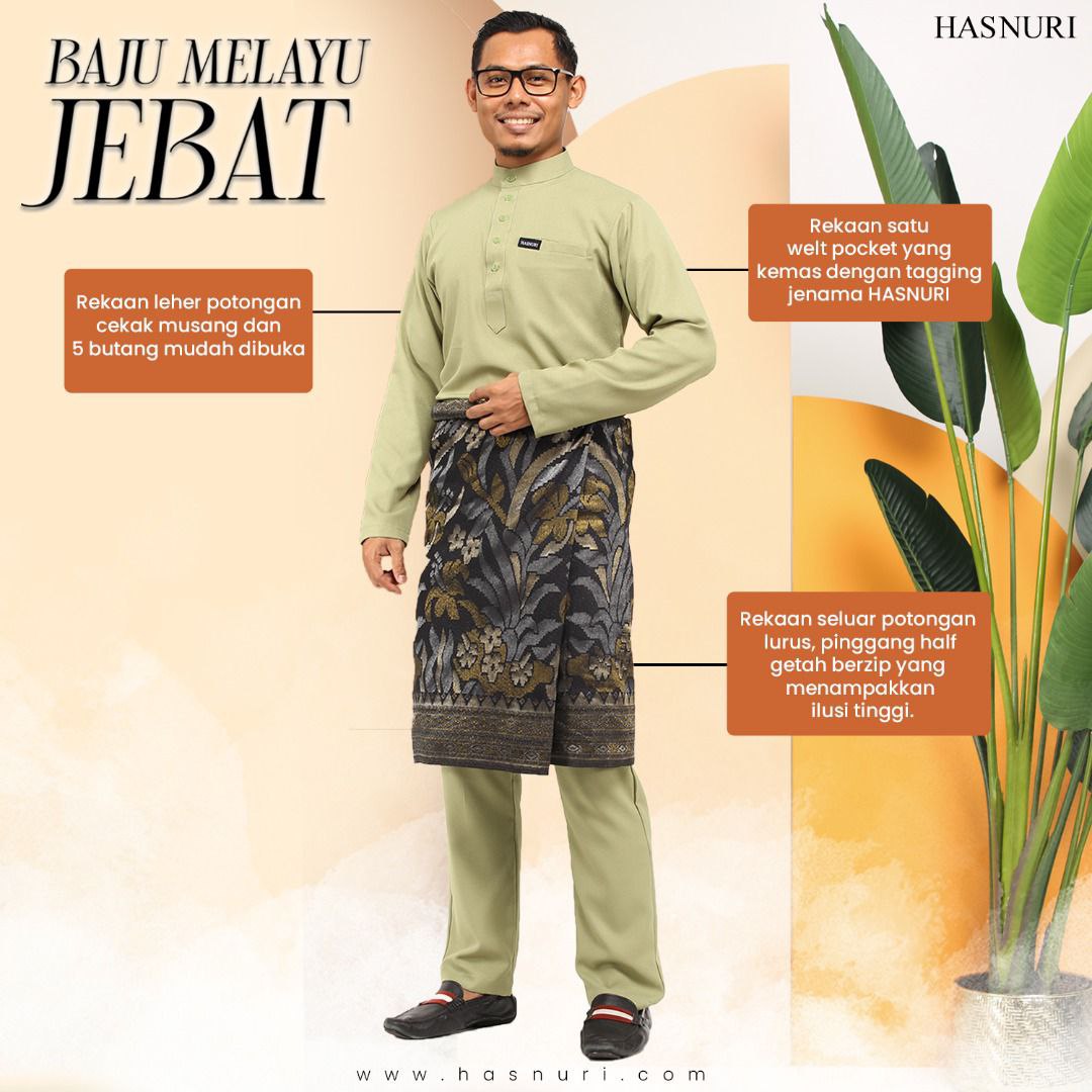 Baju Melayu Jebat - Baby Peach
