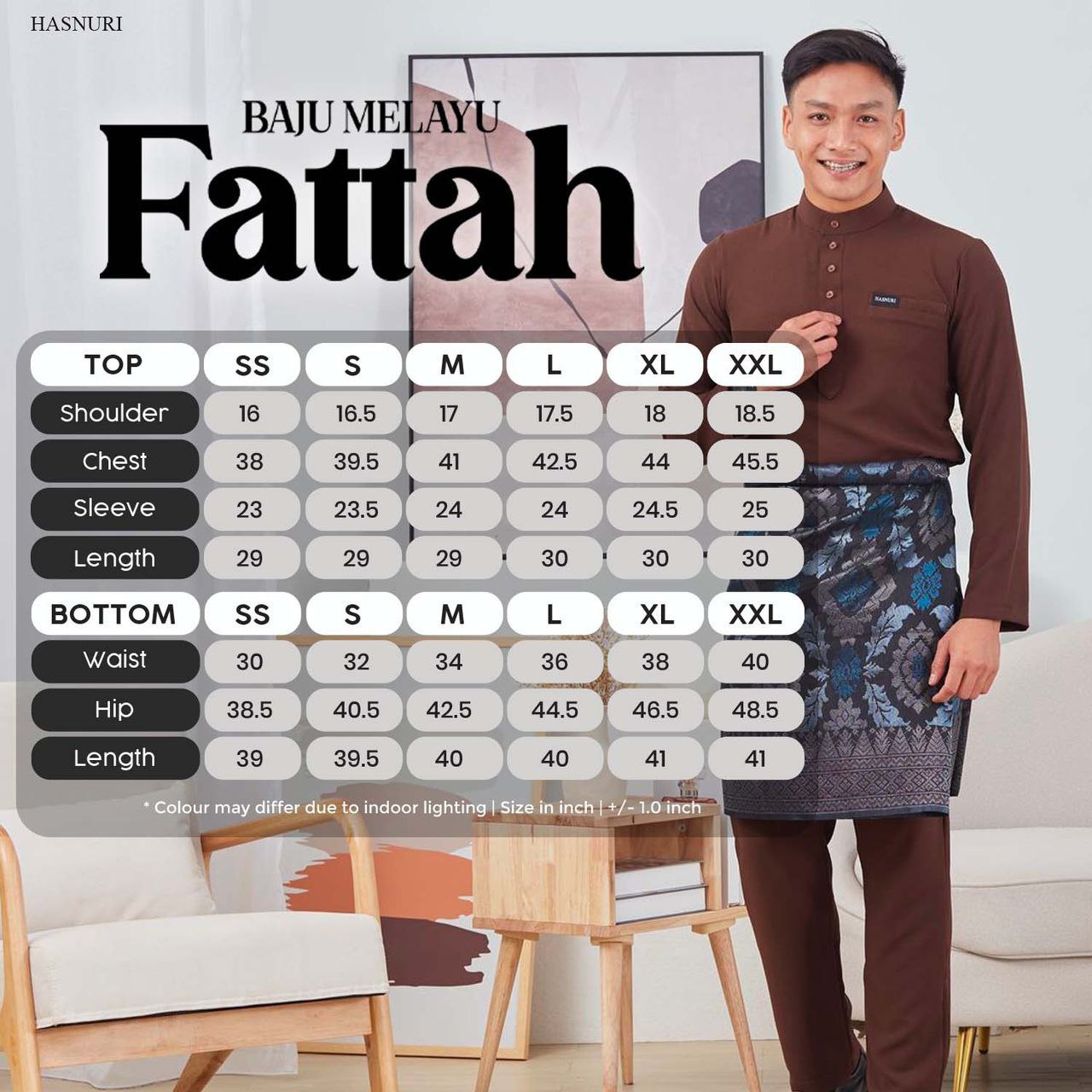 Baju Melayu Fattah - Light Mauve
