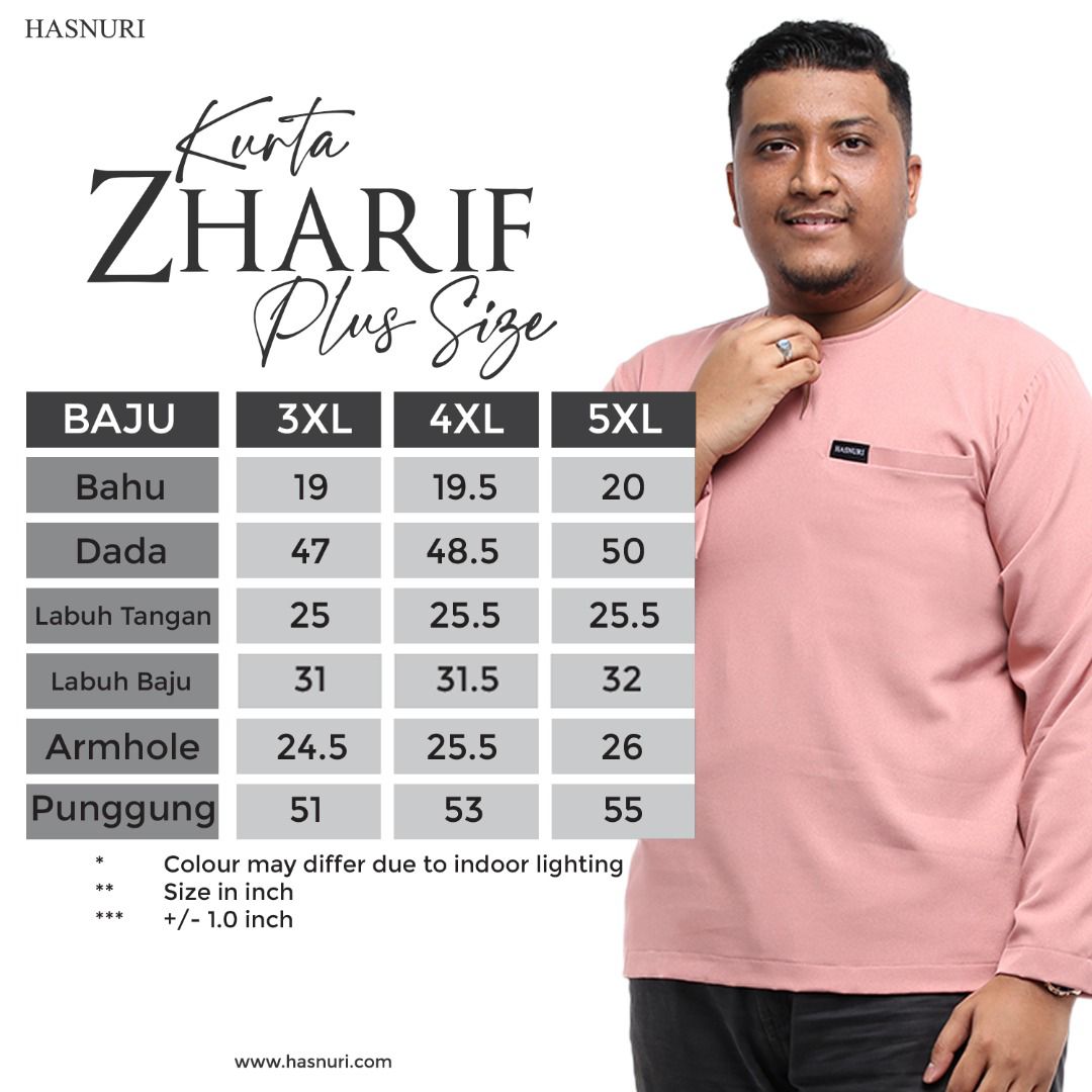 Kurta Zharif Plus Size - Dark Pink