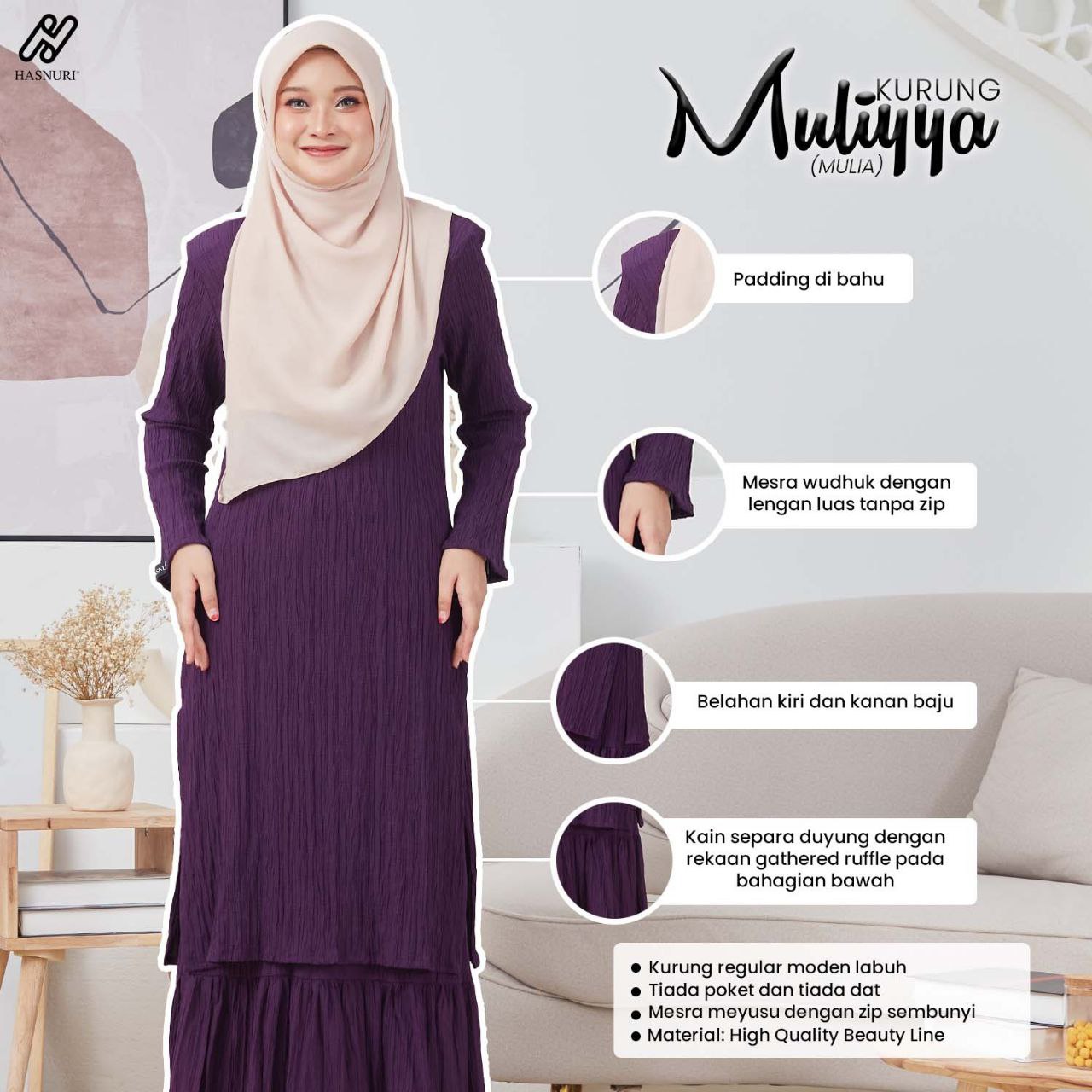 Kurung Muliyya - Purple