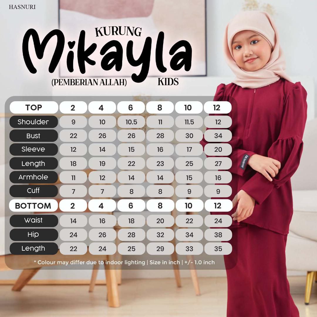 Kurung Mikayla Kids - Black