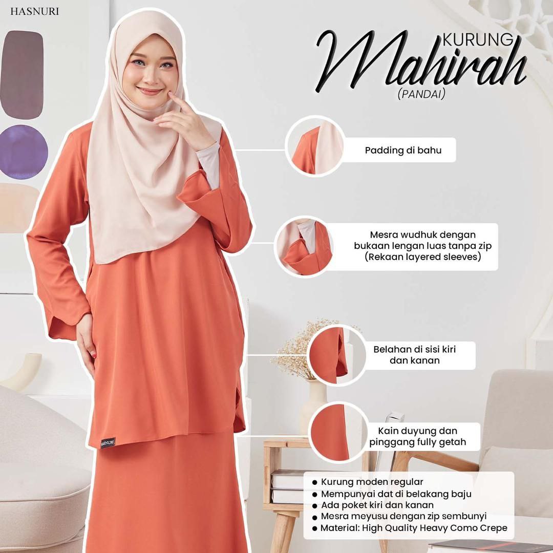 Kurung Mahirah - Dusty Orange