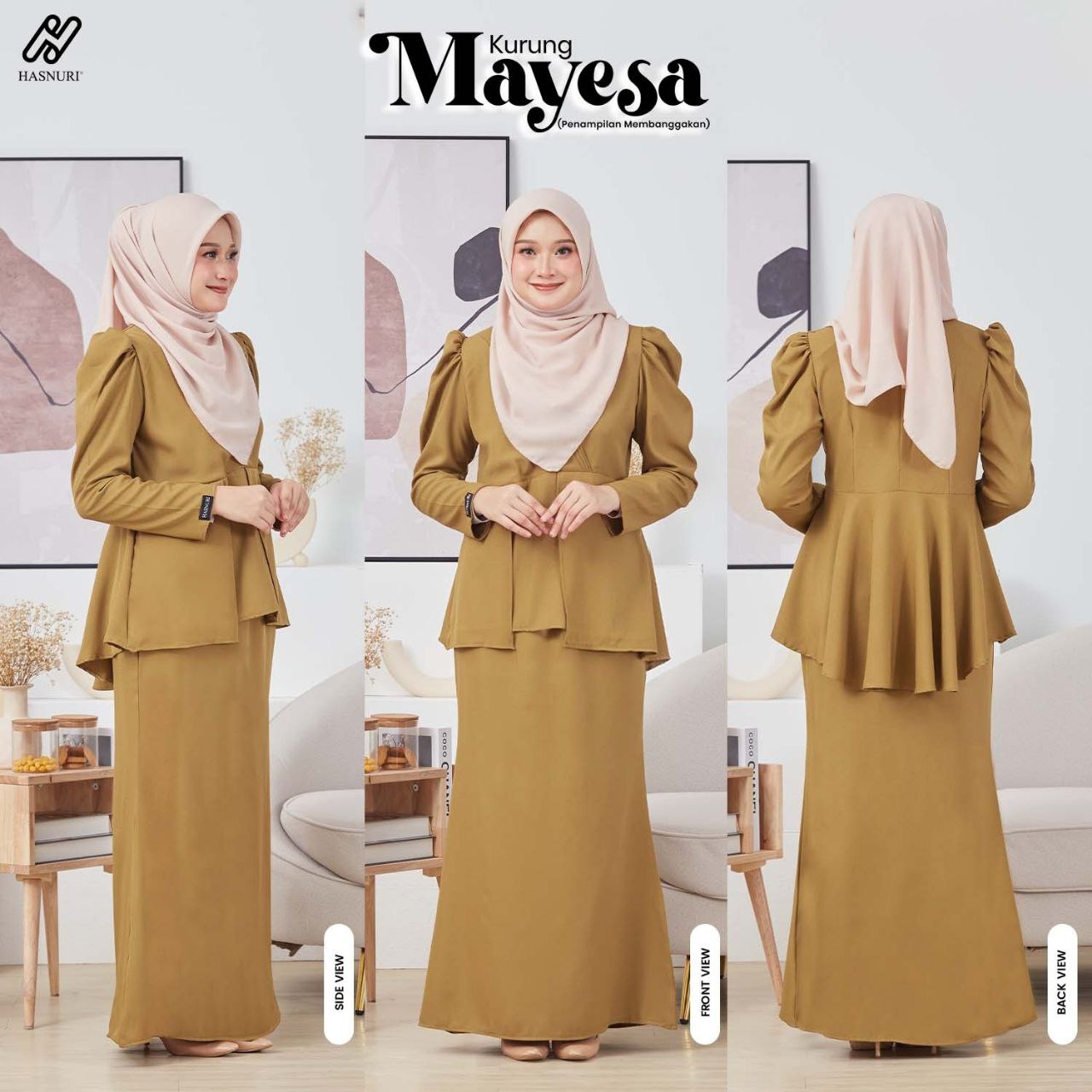 Kurung Mayesa - Moss Yellow
