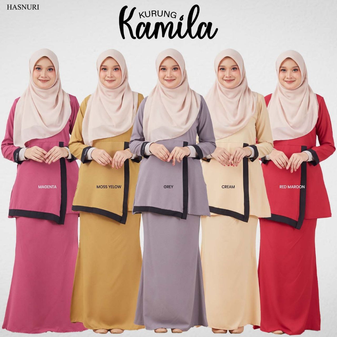 Kurung Kamila - Red Maroon