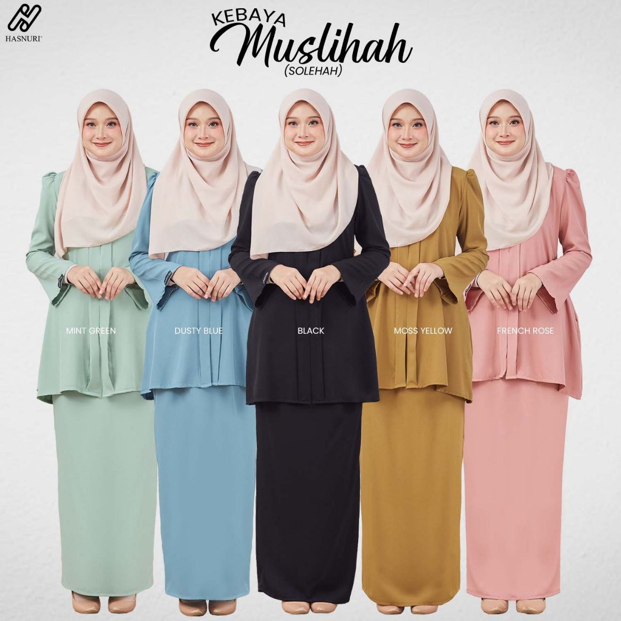 Kebaya Muslihah - Moss Yellow