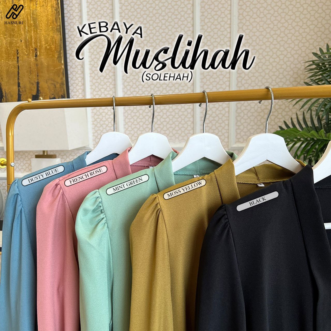 Kebaya Muslihah - Moss Yellow