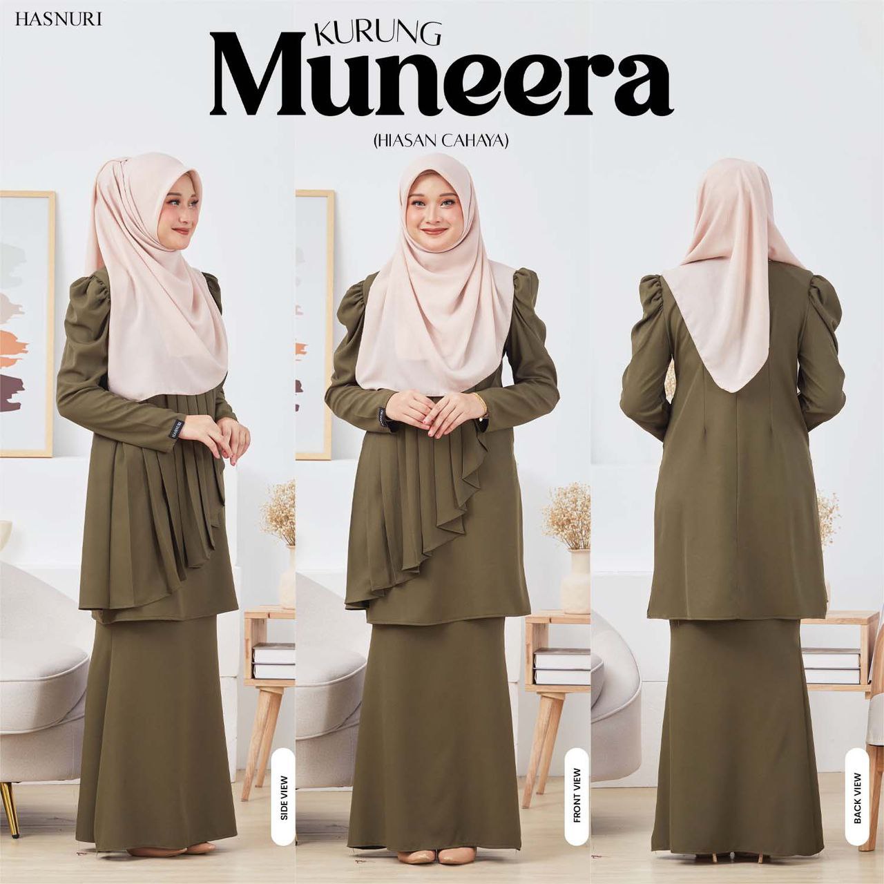 Kurung Muneera - Maroon