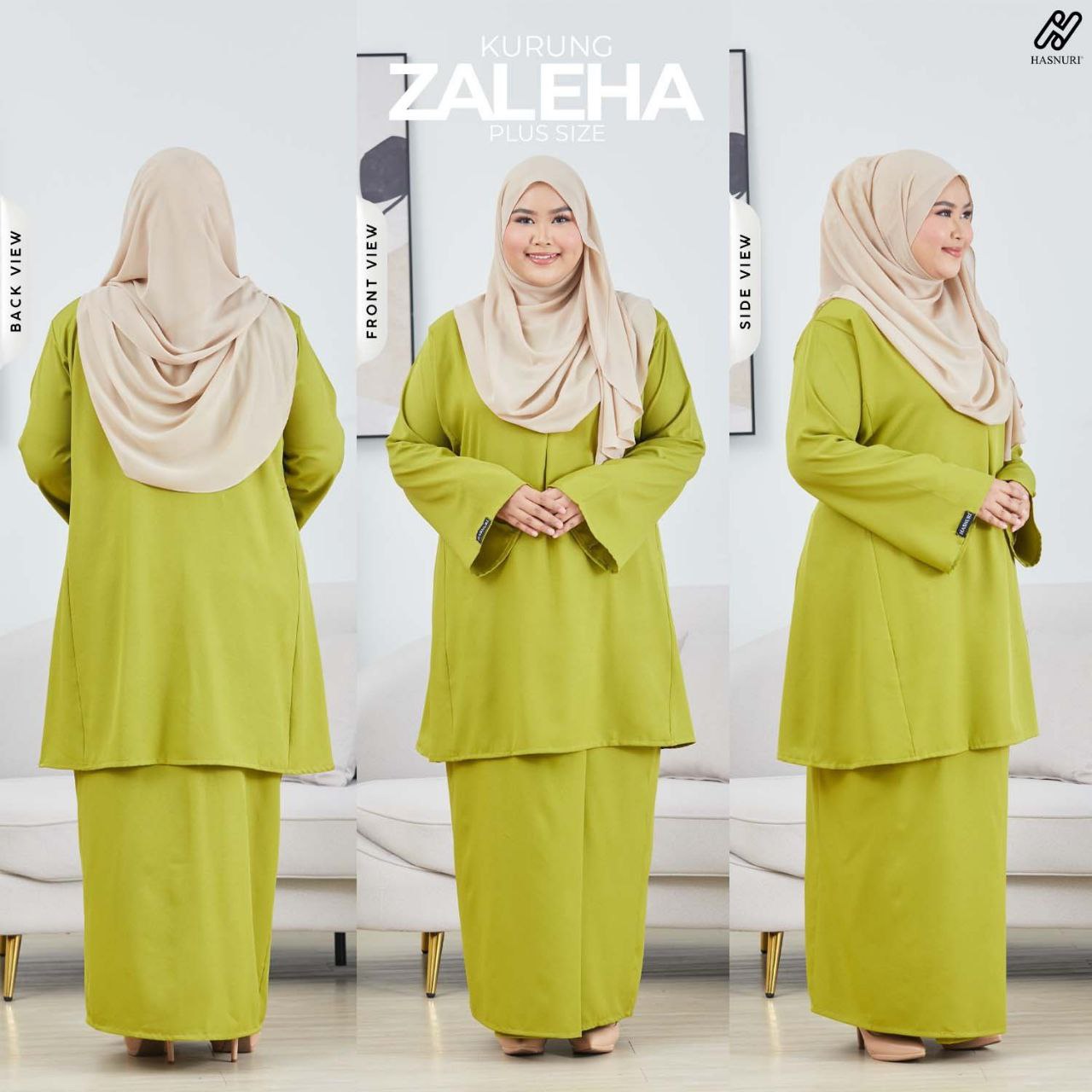 Kurung Zaleha Plus Size - French Rose