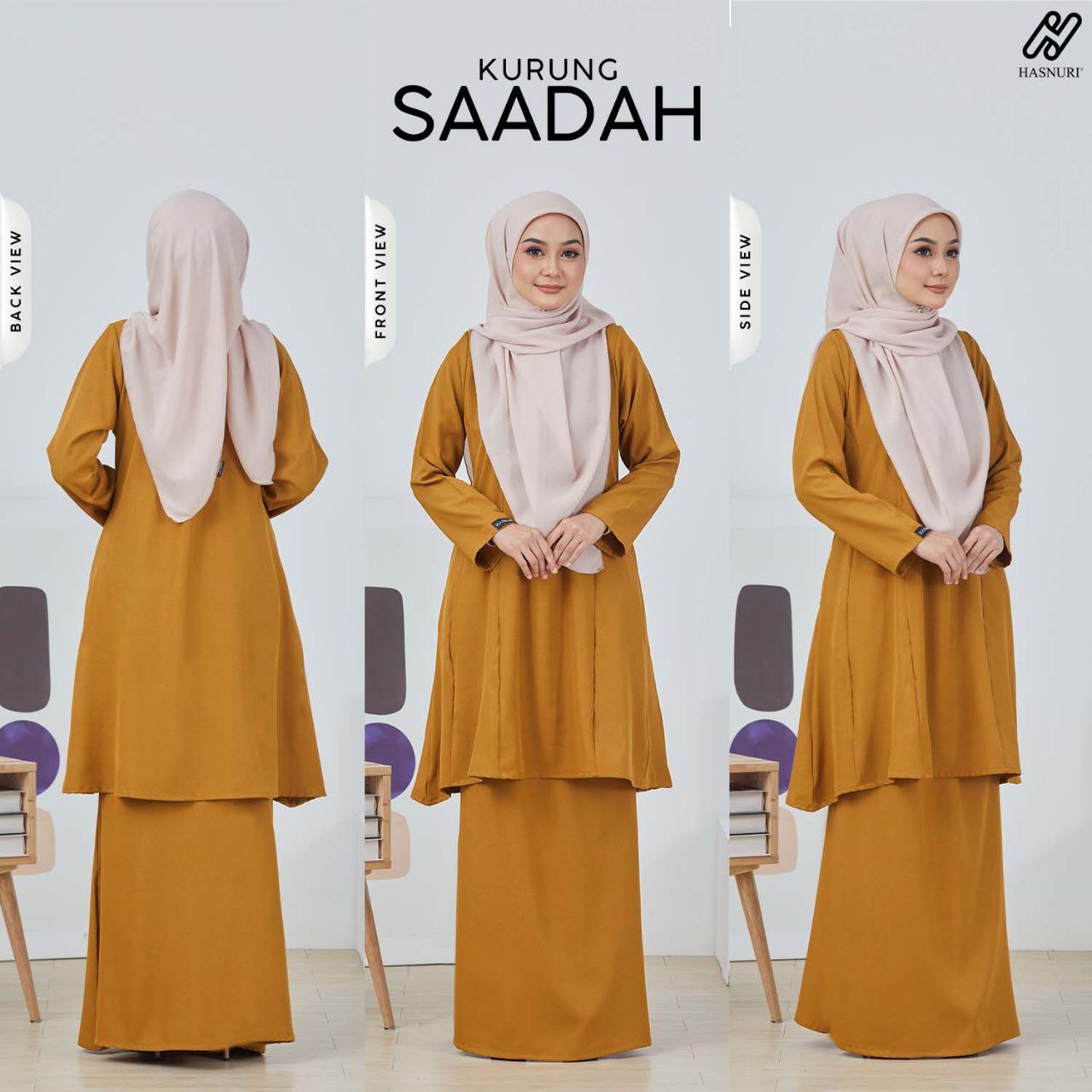 Kurung Saadah - Mustard Gold