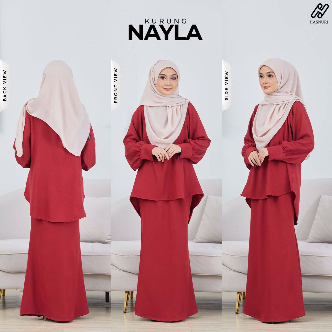 Kurung Nayla - Maroon