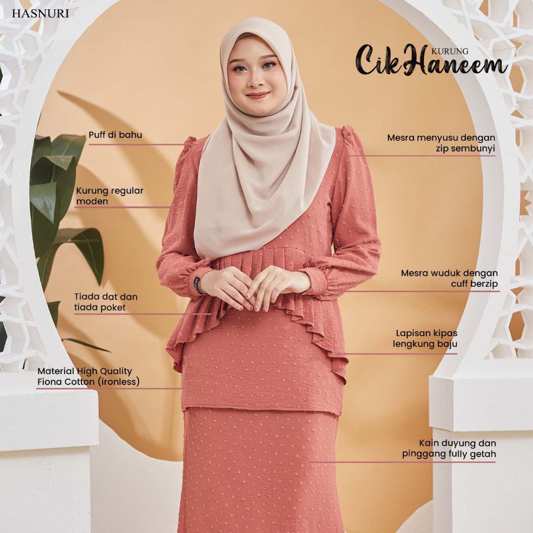 Kurung Cik Haneem - Dusty Orange