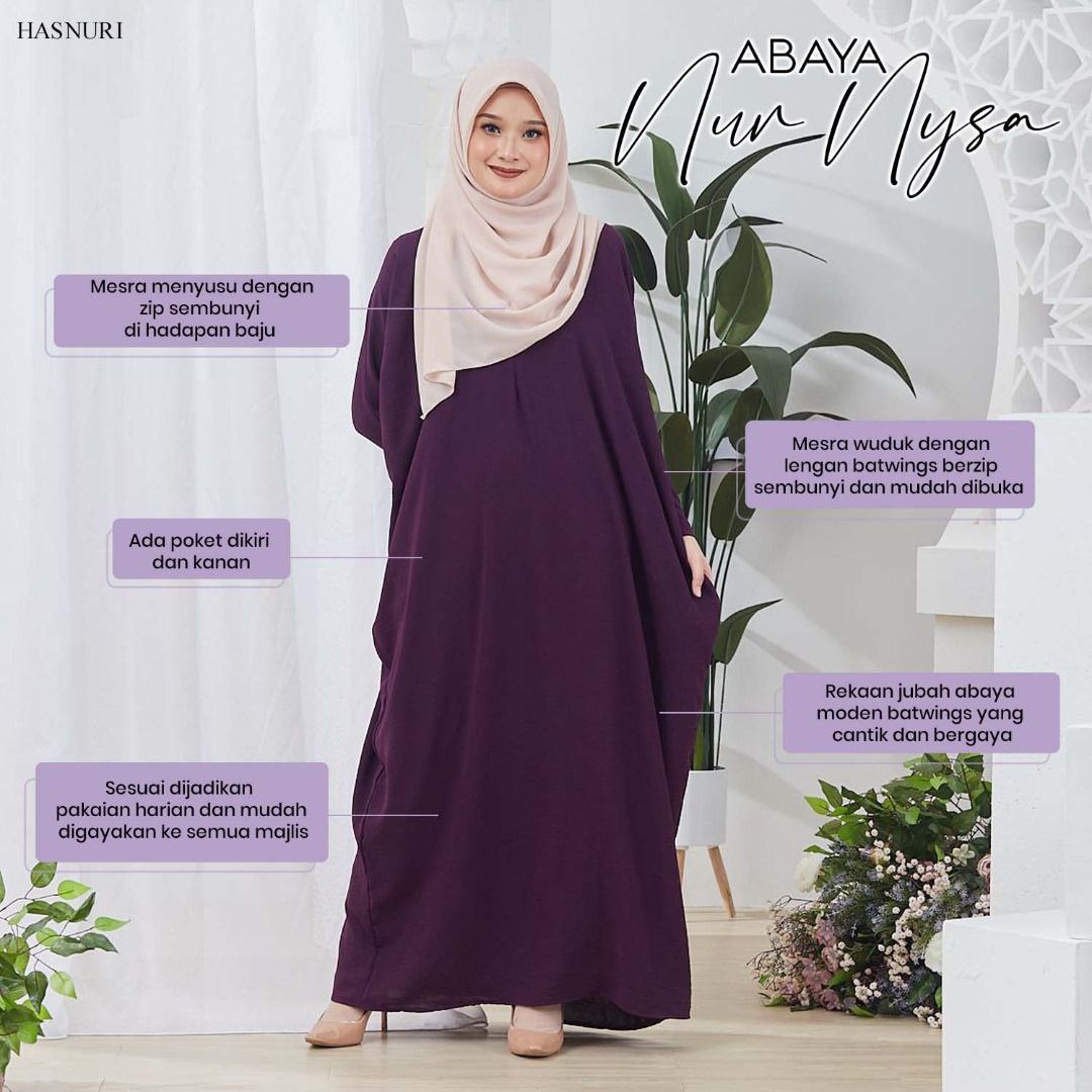 Abaya Nur Nysa - Purple