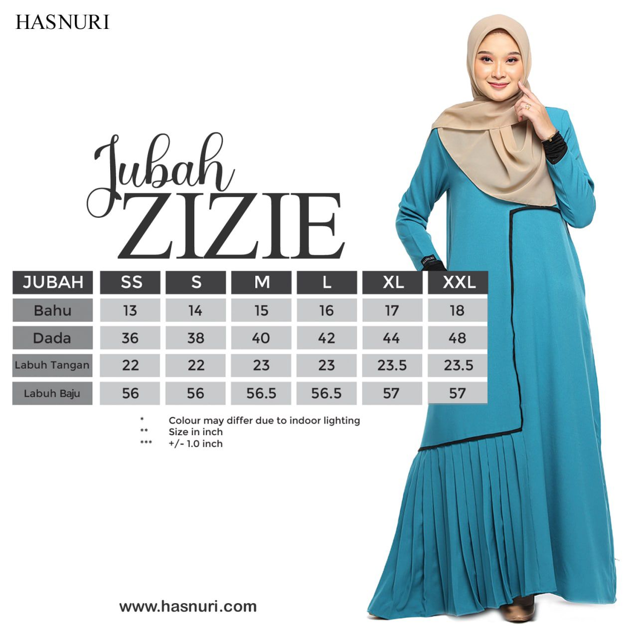 Jubah Zizie - Dusty Green