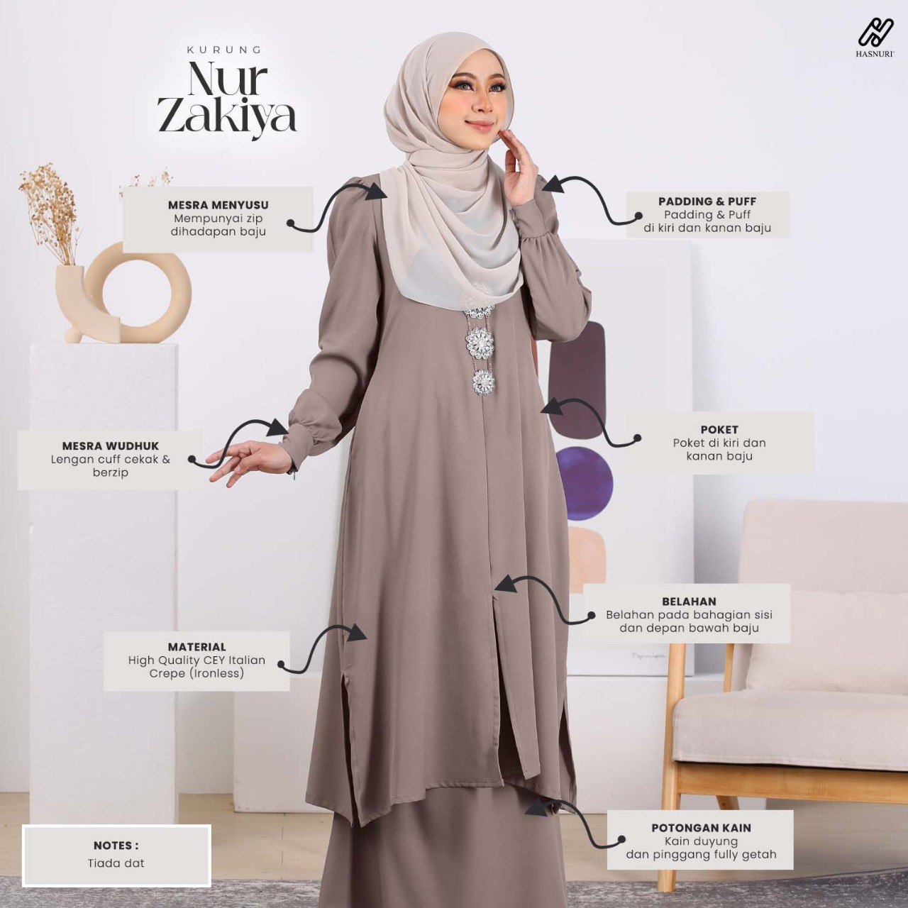 Kurung Nur Zakiya - Dark Belacan