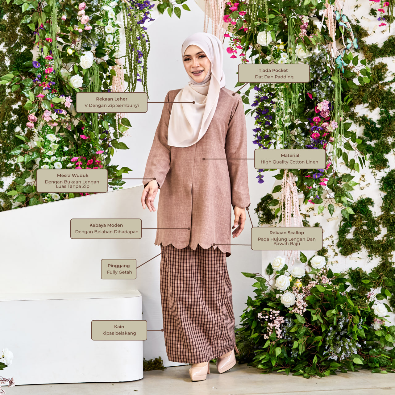 Kebaya Serena - Coco Red