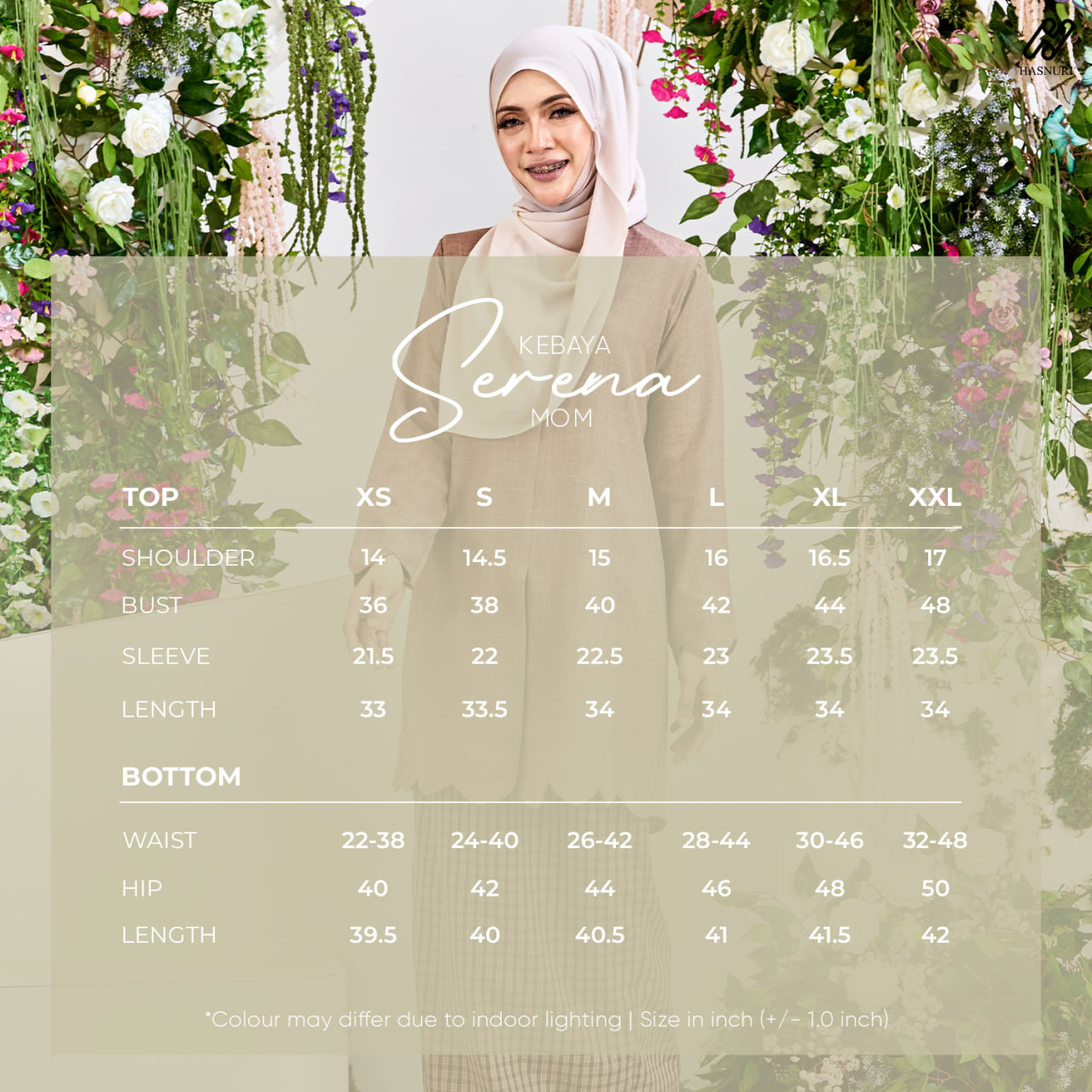 Kebaya Serena - Nude Brown