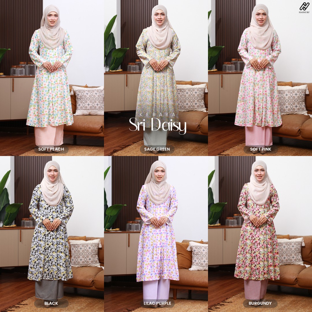 Kebaya Sri Daisy - Burgundy