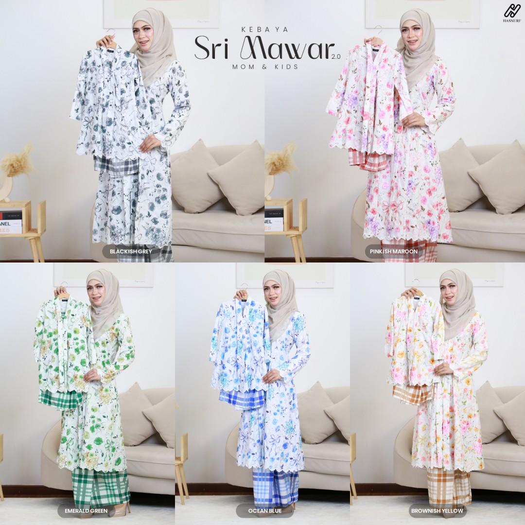 Kebaya Sri Mawar Kids 2.0 - Ocean Blue