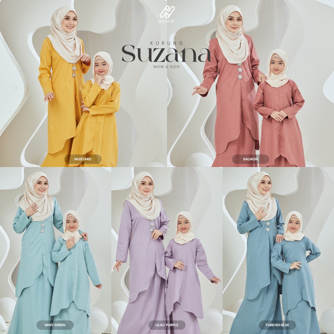Kurung Suzana - Salmon