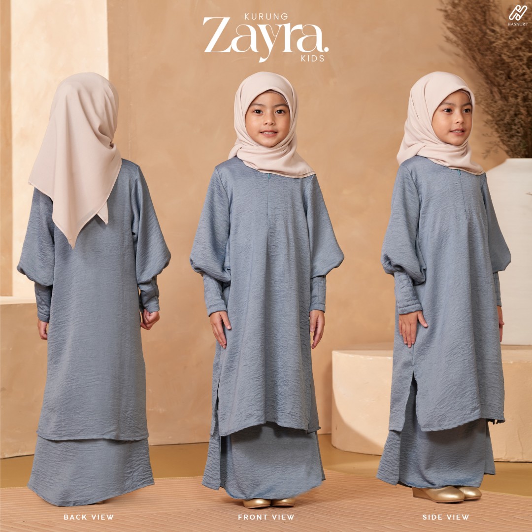 Kurung Zayra Kids - Turkish Blue