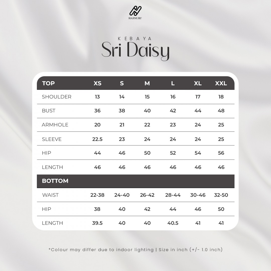 Kebaya Sri Daisy - Burgundy