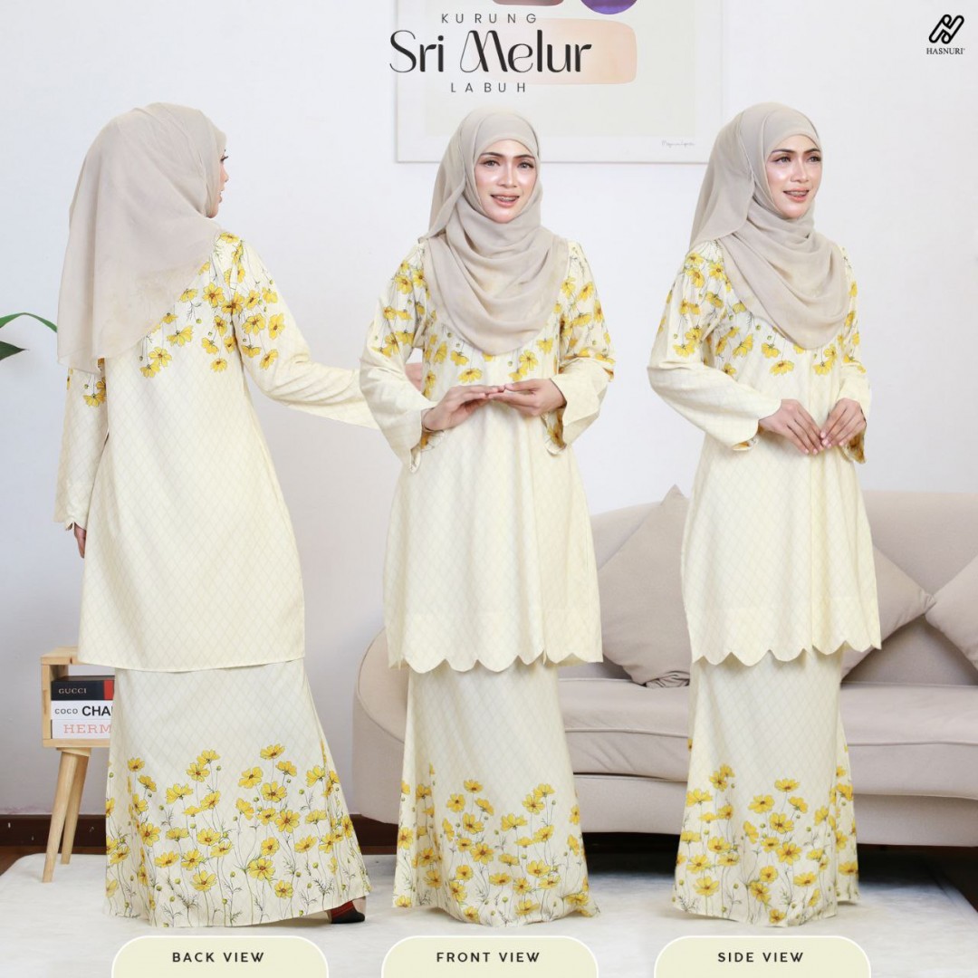 Kurung Sri Melur Labuh - Emerald Green