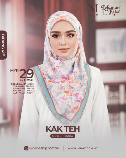 Tudung Bawal - Coral - B45