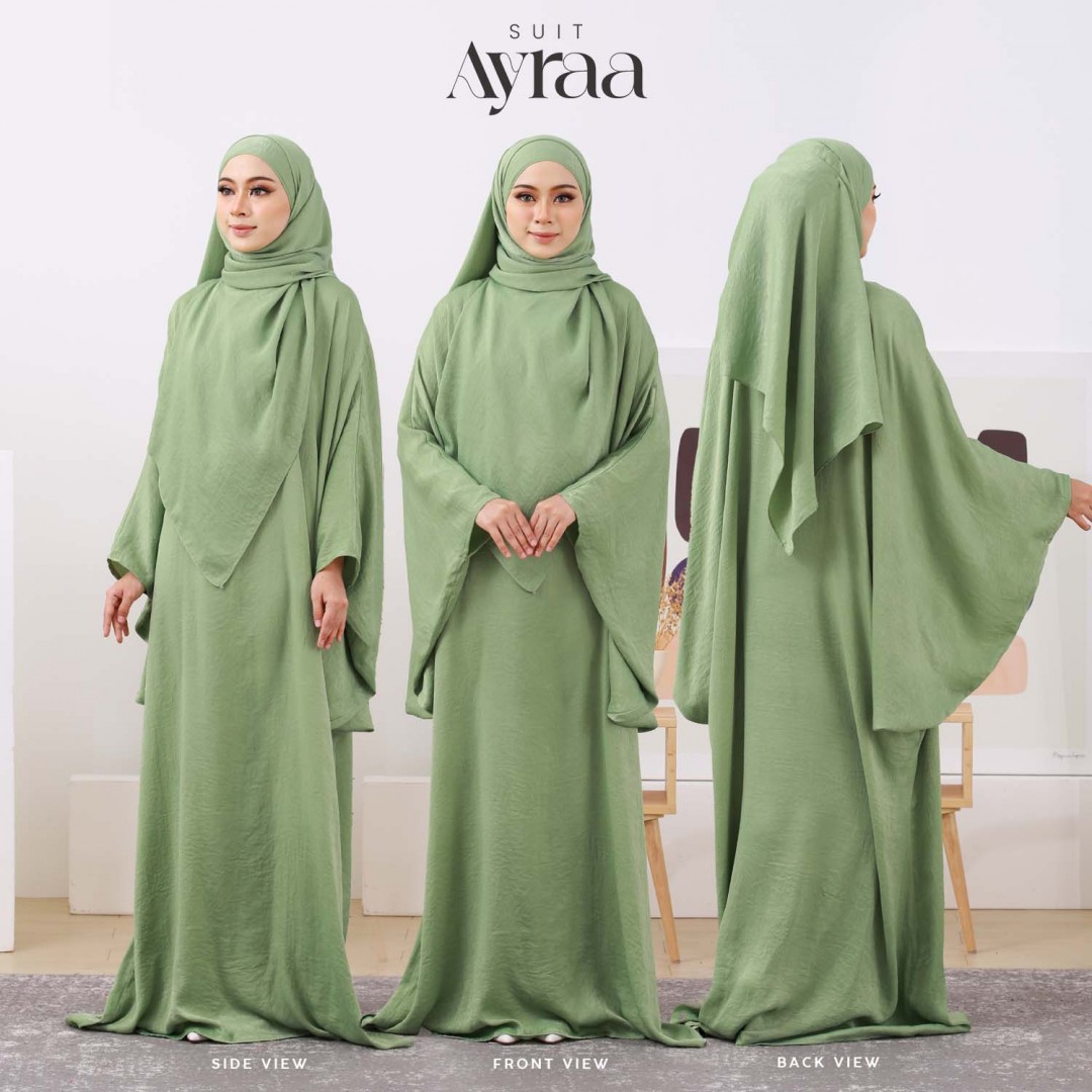 Abaya Ayraa - Lime Green