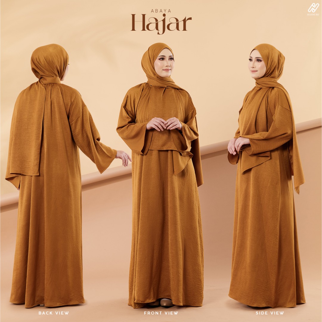 Abaya Hajar - Mustard Gold