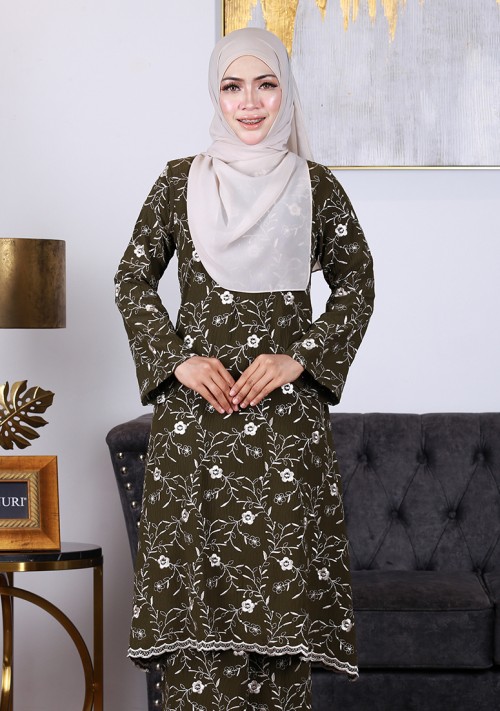 Kurung Dang Melati - Army Green