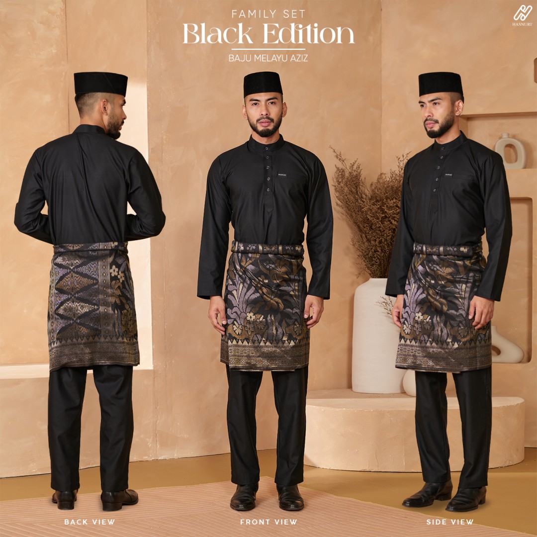 Baju Melayu Aziz - Black