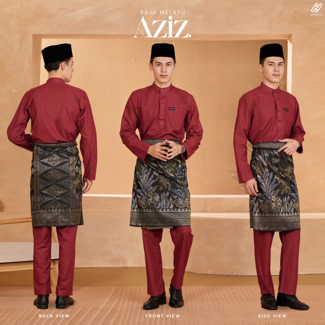 Baju Melayu Aziz - Maroon