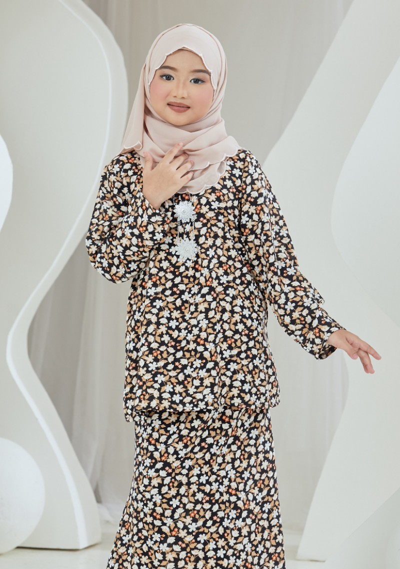 Kurung Cik Melati Kids - Black