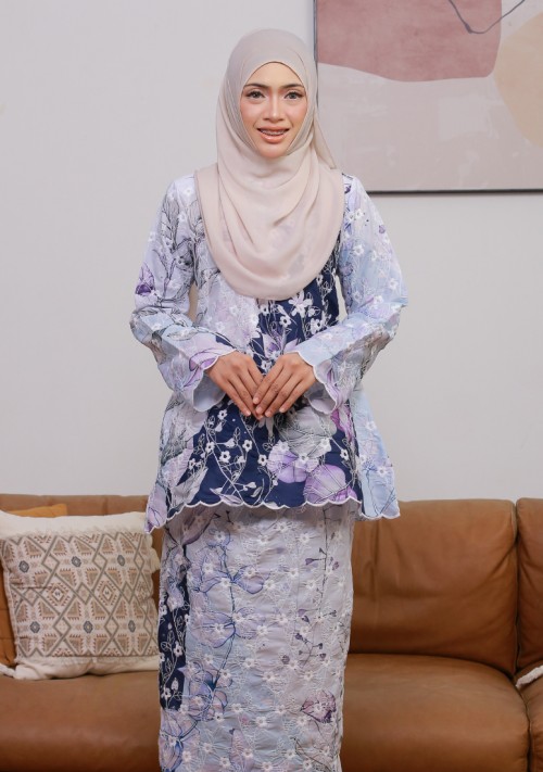 Kurung Sri Camellia - Blueberry