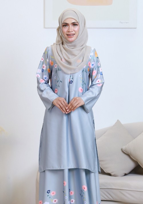 Kurung Princess Aireen - Blue Grey