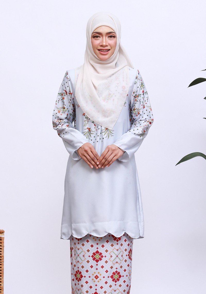 Kurung Amna - Blue Grey